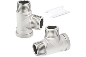 TAISHER 2 pièces Raccords en T en acier inoxydable, 1"MBSP x MBSP x FBSP, pour l'eau, l'air et le gaz