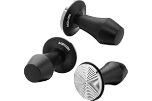 Normcore Tamper per caffè 58,5 mm – regolatore di pressione – Timbro barista con pressione di contatto da 15 lb / 30 lbs – manico in alluminio tappetino (Tamper-Base Ripple, diametro 58,5 mm)