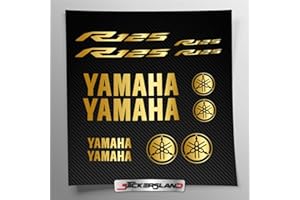 Kit pegatinas compatible con depósito y casco moto | Vinilo preestablecido Fácil de aplicar | inscripciones logotipos | Stickersland® R125 R15 (oro metalizado)