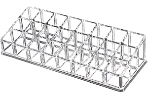 OKVGO Przezroczysty organizer na szminkę PS do makijażu kosmetycznego kryształ 24 sekcje