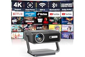 【Netflix Oficial & Auto Focus/Keystone】 30000 Lumen Smart Proyector 4K Soporte WiFi 6 Bluetooth Full HD 1080P, VOPLLS Proyector Portatil con Dolby Audio Projector Cine en Casa para iOS/Android