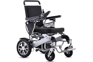Broobey 50+ km lange Reichweite Tragbare elektrische Rollstühle für Erwachsene, Leichte Elektrisch Rollstuhl 150Kg, Elektrische Rollstühle faltbar für Senioren 30 Ah Batterie Silber