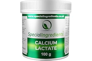 SPECIAL INGREDIENTS Calcium Lactate Powder 100g Premium Quality - Vegans & Vegetarians, Non-GMO, Gluten Free - Recyclable Container