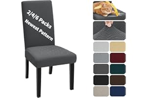 XINEAGE Fundas para Sillas Pack de 6 Fundas sillas Comedor Fundas elásticas, Funda Protectora extraíble para Muebles de Comedor, Hotel, Cocina (Gris Oscuro)
