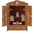 COMERT ENTERISE Wooden MDF Home/Office Wall Hanging and Table Top Home Pooja Mandir/Home Temple/ Table top Temple (Brown 2)