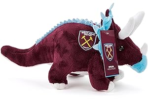 WEST HAM UNITED The Gift Scholars West Ham FC Triceratops 30 cm Dinosaur Officially Licensed Football Soft Toy Plush For Adults And Kids, Claret Or Blue