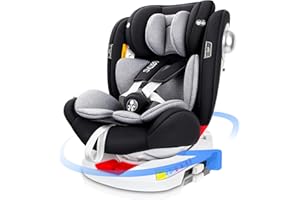 LETTAS ISOFIX Siège Auto 360° Pivotant Groupe 0+/1/2/3 (0-36kg, 0-12ans) Inclinaison Maximale 165° pour Dos à la Route Avec Protection Latérale ECE R44/04
