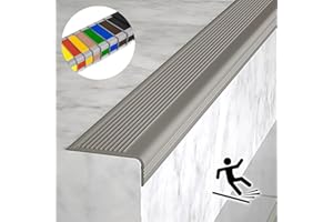 DSEWTEZXI Intérieur Extérieur Antidérapant Nez De Marche Profilé D'escalier, Nez De Marche Escalier Protection D'angles De Rebords, auto-adhésif Ignifuge le caoutchouc Profilé De Marches D'escalier,imperméable.