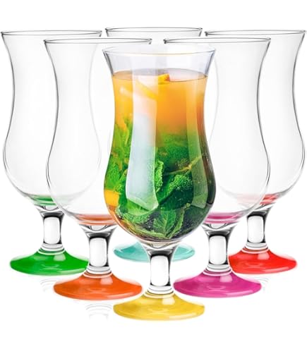 Topkapi 42199 Tequila Sunrise - 4-delige cocktailset met glazen rietje, ~ 32 cl (320 ml) longdrinkglazen, barglazen, partyglazen, cocktailglazen, 2