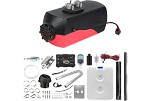 Triclicks 12V 5KW Air Diesel Heater Parking Heater Diesel Night Heater with Silencer LCD Switch Remote Control 10L Tank For Truck, Boat, Car Trailer, Motorhomes, Campervans (Color A)