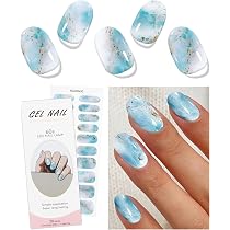 JMEOWIO Gel-Nagelfolien Lila Blume – 20 Stück, Selbstklebend & UV-härtend, Inkl. Feile & Holzstäbchen
