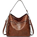 FANDARE Retrò Borsa Donna Spalla Tracolla Borsa a Tote Mano Pelle PU Impermeabile Messenger Rivetto Nappa per 12.9 Pollici PC