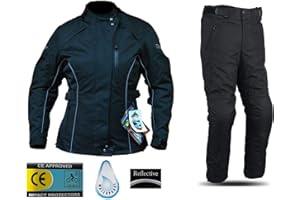WinNet Completo tuta da moto femminile in cordura giacca e pantaloni per turismo (L)