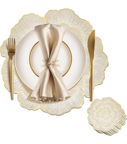 Set 6 tovagliette rotonde Savana cm 38 Tovaglie di Villa D'Este Home