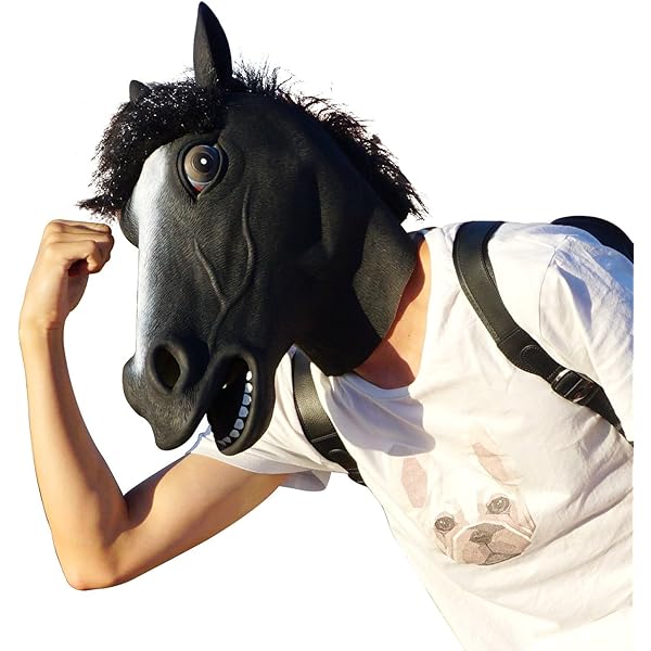 Máscara De Látex De Unicornio A Tamaño Real - Disfraz De Cabeza Completa Para Halloween Y Fiestas, Ajustable Para Adultos Y Niños