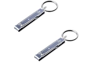 Munkees Ultracienki brelok do paznokci, mini składany obcinacz do paznokci z brelokiem, mały przenośny kieszonkowy zestaw do manicure ze stali nierdzewnej do podróży, na kemping i na zewnątrz