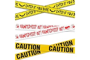 BOFYTR 3 Pcs CAUTION Tape Non Adhesive, Waterproof and Windproof Barrier Tape, 27M * 7.5CM Warning Tape Barricade Safety Tapes for Halloween Decorations