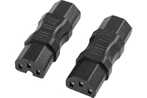 JSADZKJ IEC 320 Power Converter Plug C15 Female to Female Power Adapter Plug AC 3-Pin Power Adapter Connector lug, for PDU Server Power Supply/UPS Outlet/Computer Socket（2pcs）