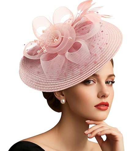 Fascinator Con Piume E Velo Per Donna - Fermaglio 2 In 1, Cappello Da Cerimonia Elegante