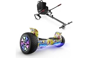‎ISINWHEEL isinwheel Hoverboards mit Sitz, Hoverboard Offroad Hoverkart Alles Terrain, 8, 5 Zoll Geländereifen Go-Kart Self Balancing Scooter, Kinder Lautsprecher Geschenk für Erwachsene, CHIC-D02, Gelb