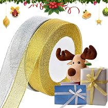 15 Rollen Weihnachtsbänder – Bedrucktes Satin-Ripsband, 1 Cm Breit, 4,5 M Pro Rolle, In Rot, Grün, Weiß, Gold, Silber