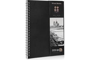 THBOXES A4 Sketch Books, 200GSM Thick Paper Spiral Bound Sketchbook Hardback Sketch Pad for Drawing and Sketching 40 Sheets/80 Pages