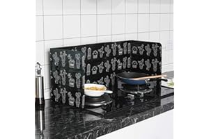 QCSTORE Splash Guard Foldable Non-Stick Anti Splatter Shield Oil Gas Stove Cover Splash Proof Panels Gas Stove Sign for Kitchen Frying Pans Oil Gas Stove Dishwashers Anti-Splatter Shield