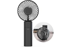 Galros Mini Ventilatore a mano USB, con Powerbank 5200mAh. Ventilatore da Tavolo Ricaricabile piccolo con Batteria, Silenzioso per Ufficio, Viaggio, 5 livelli