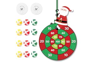 Dalugo Dart Board for Kids, Santa Claus Dartboard Set with 12 Sticky Balls for Children Aged 3–9, Hanging Dart Throwing Game Sets, for 4-10