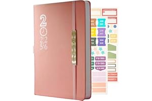 YOUZHIZHE 2025 Diary A5 Week to View - 18 Month Diary Planner From Jan 2025 to Jun 2026 with Monthly Tabs, 100GSM Paper (Pink (2025.1-2026.6))