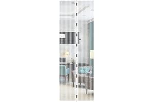 JustGo Zanzariera Magnetica Porta Finestra Adattabile e Regolabile, Chiusura Automatica a Calamite, Istruzioni di Montaggio Chiare, Calamite Potenti, Bianco, 90 x 260 cm