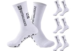 Werfunee 3 Paare Fußball Socken Football Socks Fußballsocken für Herren Damen Anti Rutsch Grip Socken Fussball
