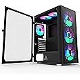 Montech X3 Glass 6pcs, 3 x 140mm& 3 x 120mm Fixed RGB Lighting Fans ATX Mid-Tower PC Gaming Case, USB3.0, Door Open Tempered Glass Side Panel, High Airflow, Black
