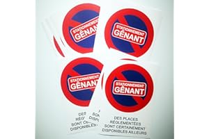 DIRODISTRIB 20 Autocollants de stationnement gênant pour Voitures Mal garées. 14,8 x 21 cm. Difficiles à décoller