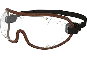 KROOPS Racing Jockey National Hunt Point to Point Goggles | Punched Vent (Brown, Clear)