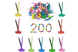 TOPCZY 200Stks Papierverschlüsse, 8mm x 19mm Metall Bunte Brads, Runde Scrapbooking Brads, Plattierte Rundkopfklammern, Mini Stempel Brads Für Schule Büro Papier Briefklammern Basteln Handwerk DIY