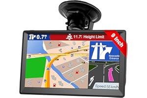 JIMWEY GPS Navigation für Auto LKW - 9 Zoll Navigationssystem mit 2023 lebenslangen kostenlosen Kartenupdates, vorgeladenen US/CA/MX Karten, Sprachübertragung, Radarkamera-Warnung und Touchscreen, Fahrzeug