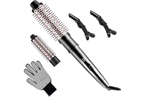 CKEYIN Brosse Chauffante,Brosse de Coiffure 38/32mm, 2 en 1 Ensemble de Brosses Rondes pour Volume des Racines et Boucles Lâches