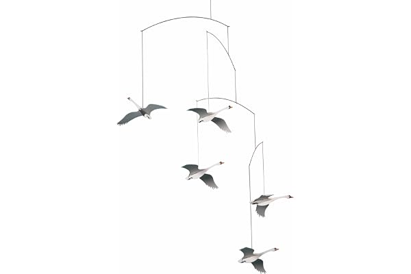 Flensted Mobiles skandinavisk svan hängande mobil – 56 cm – högkvalitativ kartong