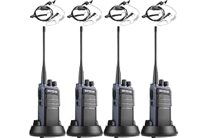 Retevis C64 Röststyrning Walkie Talkies, Uppladdningsbar Långdistansradio för Vuxna, 2500mAh, Typ-C, VOX, Brusreducering, Högeffektradio Med Headset för Restaurang, Hotell (Svart, 4st)