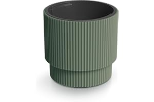 ‎TYMAR Tymar Blumentopf mit Einsatz, Blumenkübel aus Kunststoff, Übertopf, Pflanzkübel Gross (DBMIN Waldgrün,ø 40 cm)