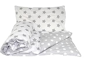 BABY'S COMFORT Reversible 2Pcs Baby Bedding Set Duvet/Quilt Cover + Pillowcase (120X90Cm for Cots and Cotbeds, 21), Colour 21, Size 120x90