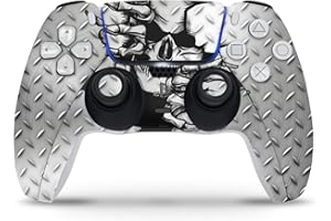 Skins4u Skins Folie Design Aufkleber kompatibel mit Sony PlayStation 5 Controller PS5 DualSense Skin Schutz Cover Skull Stahl.png