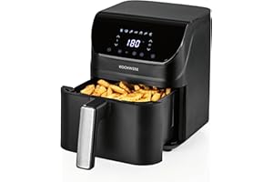 Rachs KOCHWERK Digitale Heißluftfritteuse 4L | Airfryer mit Touchscreen für fettarmes Garen, Grillen oder Backen ohne Öl | Erinnerungsfunktion zum Wenden | Leichte Reinigung | 1400W
