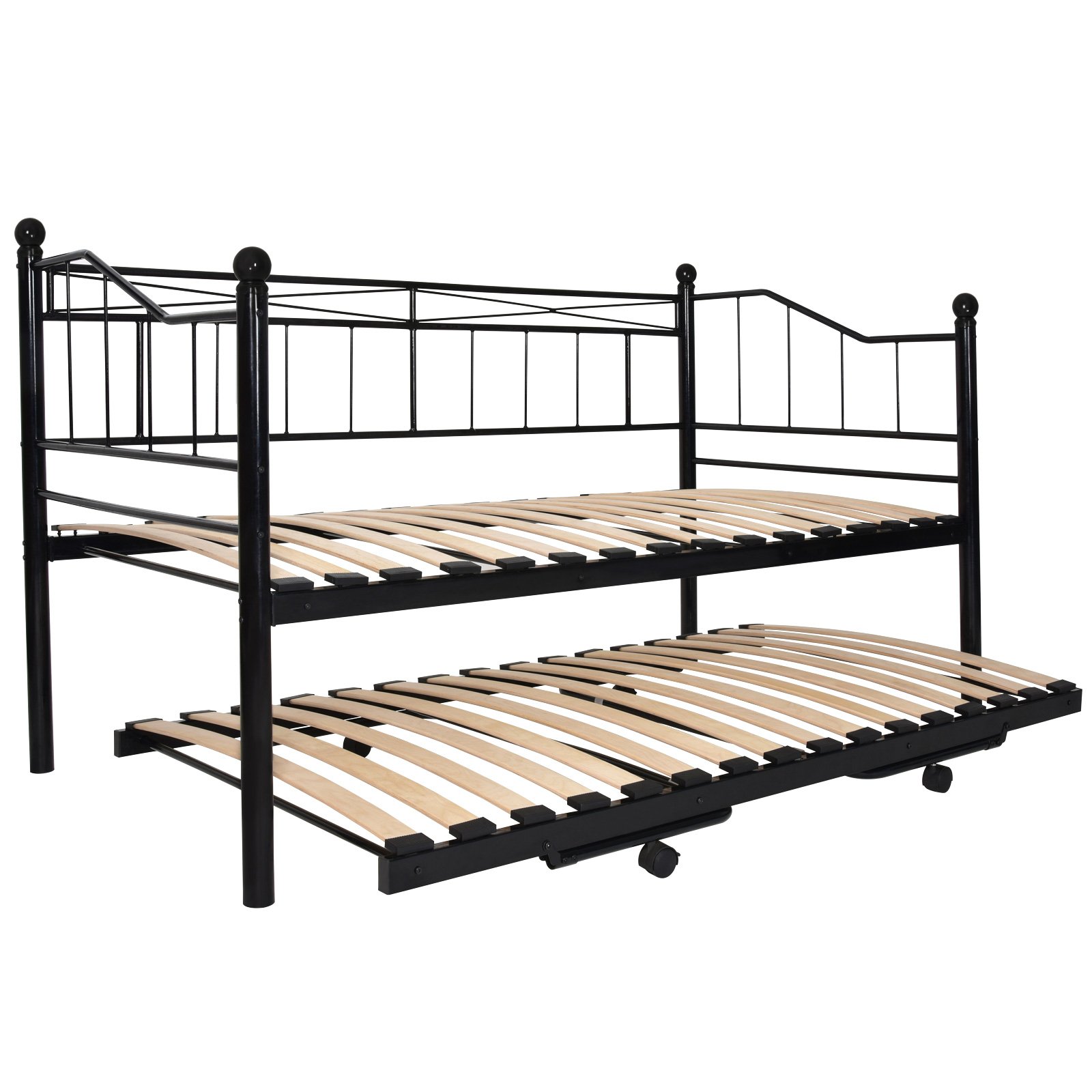 Miadomodo® Metal Day Bed Sofa Frame Multi-functional Single 3ft Base with Underbed Trundle Bedroom Living Room Furniture - Image 5