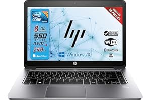 HP Elitebook Folio, Notebook Pc portatile Pronto All'uso, Display 14", Intel Core i7, Ram 8GB, SSD 240GB, Win 10Pro, Pacchetto Libre Office (Ricondizionato)