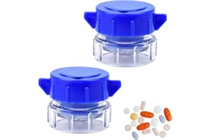 MELTU 2 Pcs Pill Crusher and Grinder, Professional Pill Pulverizer, Tablet Crusher for Pills, Vitamins, Tablets, Elderly, Children, Pets (Blue)