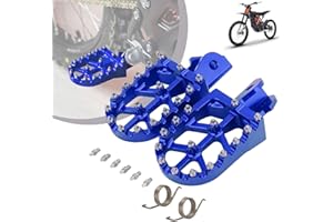 Runfarr Dirt Bike Footpegs,Motorcycle Wide Foot Pegs Foot Pedals Rests CNC Aluminum Alloy With Springs for Sur Ron Light Bee Electric Bike CRF150F CRF230F 2003-2019-Blue