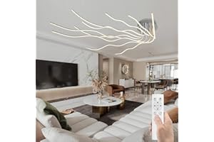 RRBEST Lampa LED nowoczesna lampa sufitowa LED do salonu Lampy sufitowe ściemniania z pilotem 10 Flame Bedroom Lamp Aluminium Żyrandol