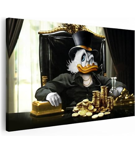 Stampa Su Alluminio Dibond Magic Canvas Art Dagobert – Quadro Pop Art 100x75 Cm 'Duck Problems', Made In Germany - 3